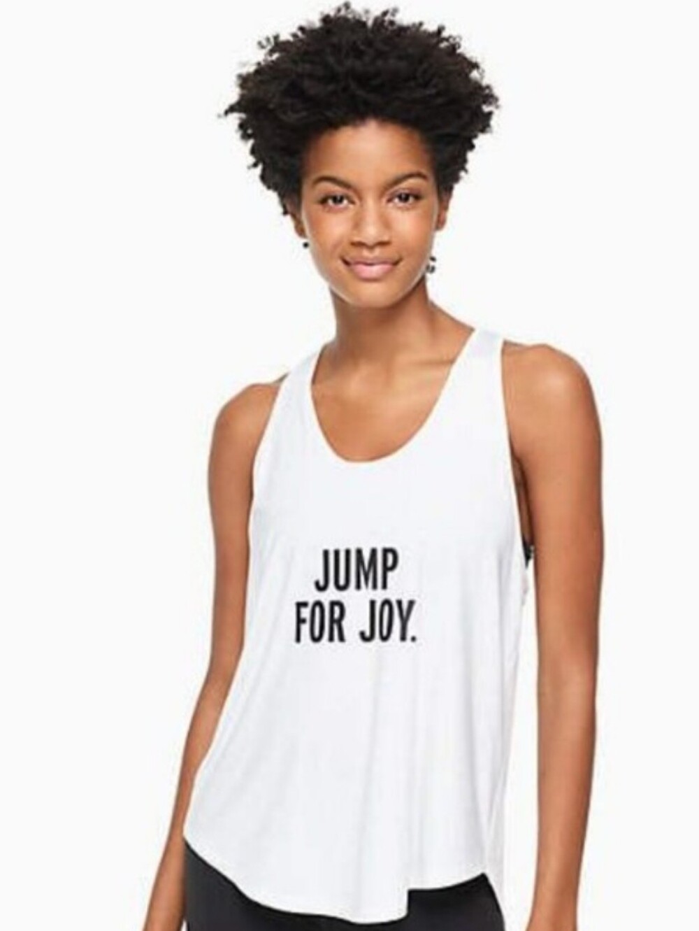 Kate Spade Jump For Joy Women’s White Scoop Neck Tank Top Size Large